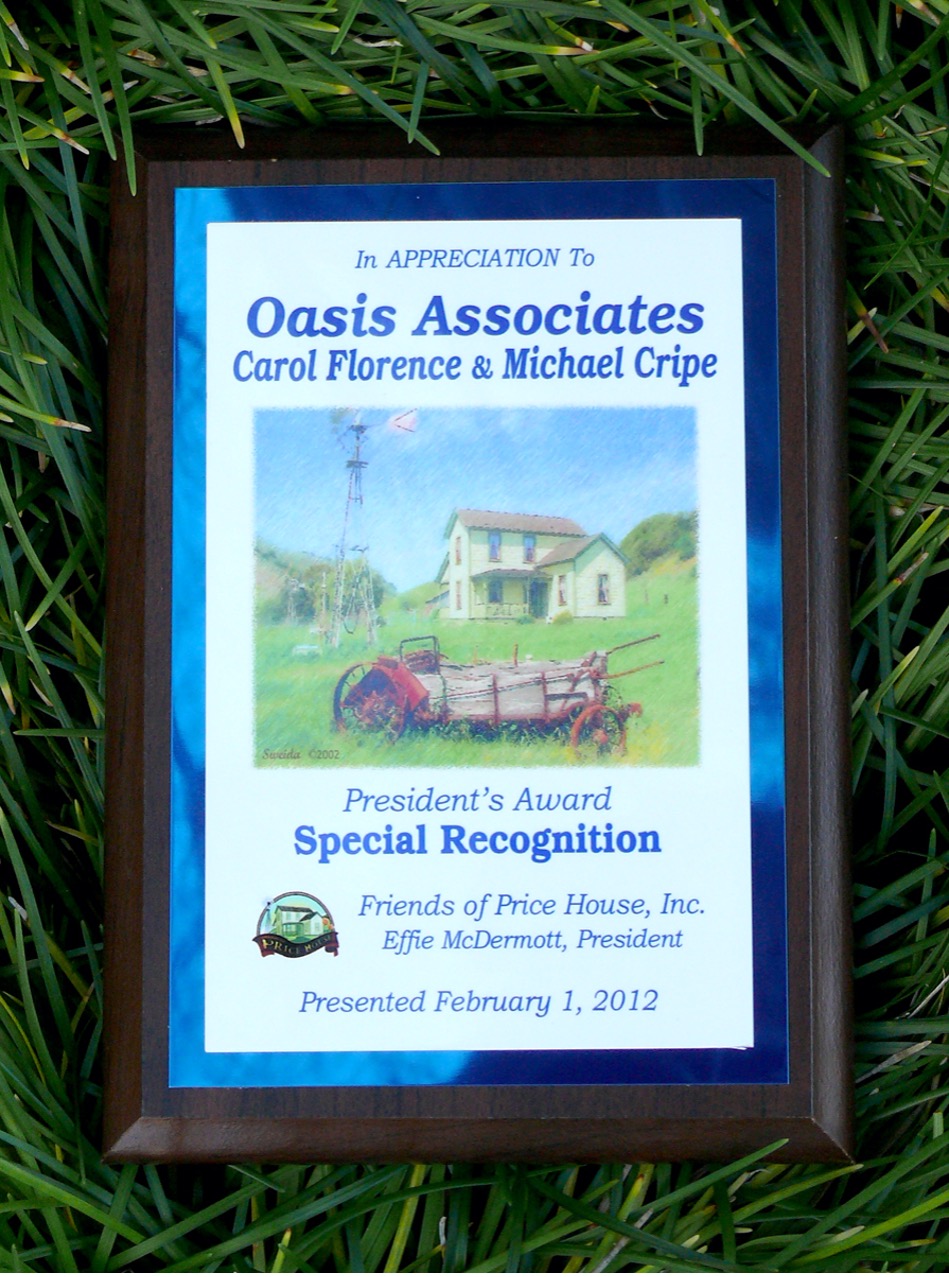 Friends of Price House Honor Awarded to Oasis Associates, Inc.
